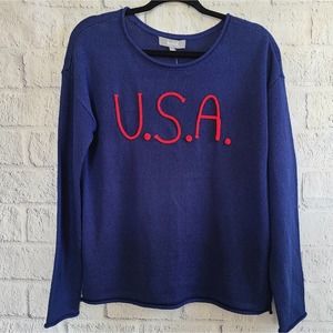 Marled By RC USA Blue Knit Sweater NWT SZ M
